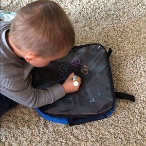 An erasable backpack + liquid chalk markers